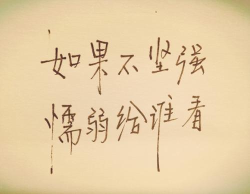坚强,不是忍着眼泪不哭,而是哭了以后振作
